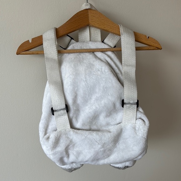 Adorable Gray and White Plush Backpack - Picture 2 of 3